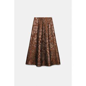 ZARA SHINY JACQUARD CAPE SKIRT